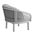 Modern Fabric Garden Armchair 3D model small image 6