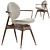 Sleek Modern Circle Dining Chair 3D model small image 1