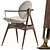 Sleek Modern Circle Dining Chair 3D model small image 2