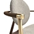 Sleek Modern Circle Dining Chair 3D model small image 4