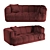 Minimalistic Quilton 2-Seater Sofa 3D model small image 3