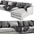 Contemporary Meridiani Belmon Large Sofa 3D model small image 2