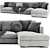Contemporary Meridiani Belmon Large Sofa 3D model small image 3