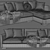 Contemporary Meridiani Belmon Large Sofa 3D model small image 4