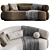 Modern Malibu Curved Sofa 3D model small image 2