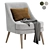 Kora Upholstered Side Chair 3D model small image 3