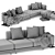 Meridiani Timothy Corner Sofa 3D model small image 3