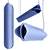 Modern Acrylic and Aluminum Pendant 3D model small image 3