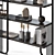 Contemporary Black 4-Tier Bookshelf 3D model small image 5