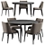 Round Modern Furniture Set: Chair & Table 3D model small image 1