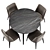 Round Modern Furniture Set: Chair & Table 3D model small image 5