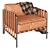 Modern Chic Designer Armchair with Vinyl Webbing 3D model small image 1