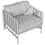 Modern Chic Designer Armchair with Vinyl Webbing 3D model small image 6