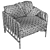 Modern Chic Designer Armchair with Vinyl Webbing 3D model small image 7