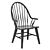 Vintage Black Windsor Armchair 3D model small image 1