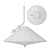 Conical Brass Pendant LED Light 3D model small image 3