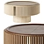 Robert Wooden Center Table with Leather 3D model small image 2