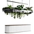 Modern Cafe Counter Plant Decor 3D model small image 1