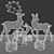 Wire Reindeer Garland Set 3D model small image 4