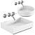 Alape ProShield White Countertop Washbasin 3D model small image 1
