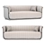 Contemporary 3-Seater Microfiber Leather Sofa 3D model small image 3