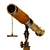 Antique Brass Telescope Stand decor 3D model small image 6