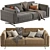 Refined Modern César Sofa 3D model small image 1