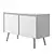 Vintage Wooden 1950s Sideboard 3D model small image 2