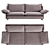 Elegant Grand Sofaclub Couch 3D model small image 2