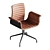 Ergonomic Leather Meeting Chair 3D model small image 3