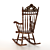 Elegant Mahogany Rocking Armchair 3D model small image 2