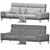 Modern Italian Blake Sofa 3D model small image 6