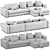Modern Minotti Chaise Longue Sofa 3D model small image 7
