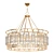 Elegant Art Deco Gold Chandelier 3D model small image 1