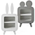Adorable Animal-themed Kids Nightstands 3D model small image 4