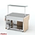 Neutral Wall Counter with Stone Top 3D model small image 2