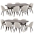 Modern Extendable Dining Set 3D model small image 2