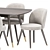 Modern Extendable Dining Set 3D model small image 3