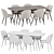 Modern Extendable Dining Set 3D model small image 4
