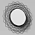 Elegant Criss-Cross Metal Mirror 3D model small image 3
