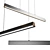 Flair Linear LED Pendant: Modern Crystal Lighting 3D model small image 1