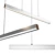 Flair Linear LED Pendant: Modern Crystal Lighting 3D model small image 3