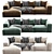 Luxury Arflex Sofa Longue Chaise 3D model small image 2