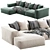 Luxury Arflex Sofa Longue Chaise 3D model small image 3