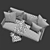  Flexform Bertton Sofa: Modern Elegance 3D model small image 5