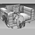 Minimalist Millimeters Malerba MS505 Sofa 3D model small image 6