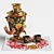 Hand-Painted Samovar Set with Hohloma Design 3D model small image 6