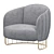 Elegant Tonella Armchair: Sleek Design 3D model small image 1