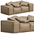 Modern Large 2-Seater Melia Sofa 3D model small image 1