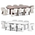 Scandinavian Dining Set Collection 3D model small image 4